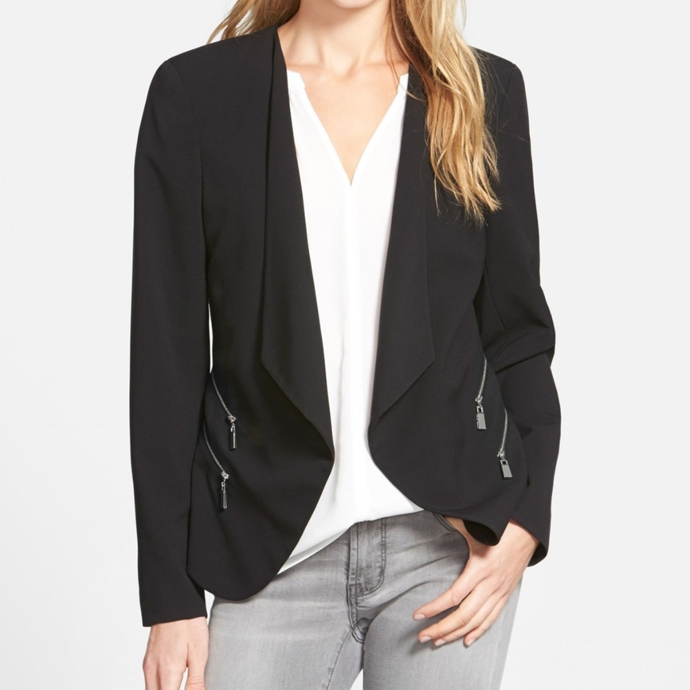 Vince Camuto Black Double Zipper Blazer *NEW*